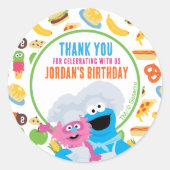 クッキーモンスターグルメトラックサンキュー ラウンドシール (正面)