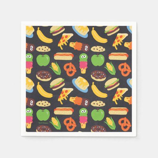 クッキーモンスターグルメトラックチョークボード スタンダードカクテルナプキン (正面)