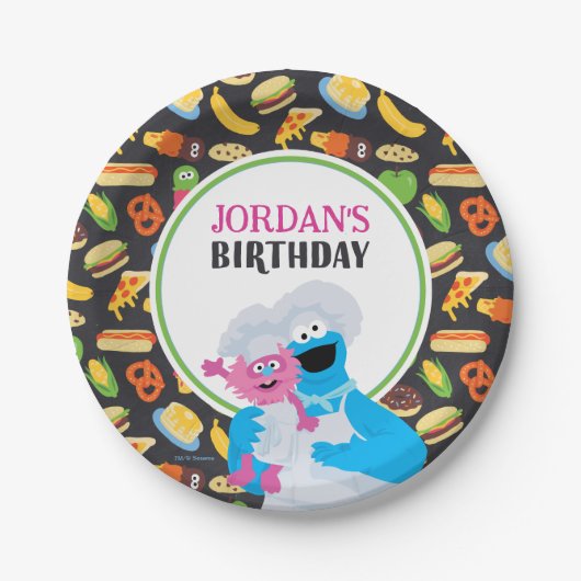 クッキーモンスターシャルボードグルメトラック ペーパープレート (正面)