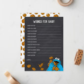 クッキーモンスターシャルボードベビーシャワーの願い ノートカード (正面/裏面インサイチュ)