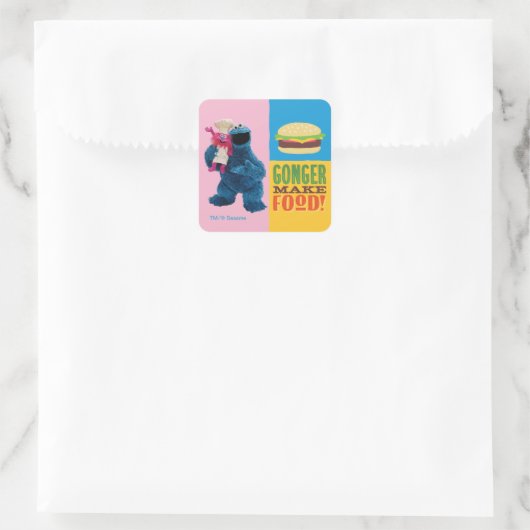 クッキーモンスターズグルメ車 |ゴンガーが料理を作る スクエアシール (バッグ)