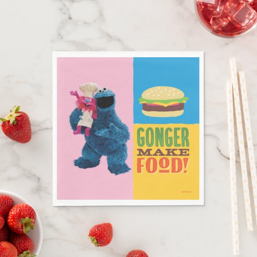 クッキーモンスターズグルメ車 |ゴンガーが料理を作る スタンダードランチョンナプキン (インサイチュ)