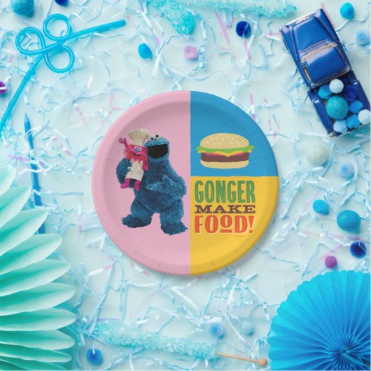 クッキーモンスターズグルメ車 |ゴンガーが料理を作る ペーパープレート (パーティー)