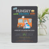 クッキーモンスターチャルクボードフードトラック誕生日インヴィ 招待状 (スタンド正面)