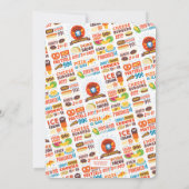 クッキーモンスターチャルクボードフードトラック誕生日インヴィ 招待状 (裏面)