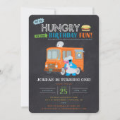 クッキーモンスターチャルクボードフードトラック誕生日インヴィ 招待状 (正面)