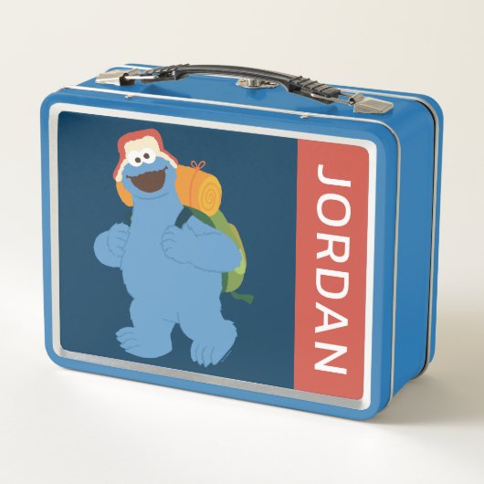 クッキーモンスターハイキング |名前の追加 メタルランチボックス (裏面)