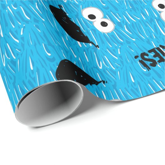 クッキーモンスターファー顔パターン ラッピングペーパー (ロールコーナー)