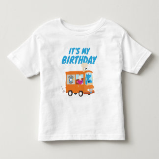 クッキーモンスターフードトラック私の誕生日 トドラーTシャツ