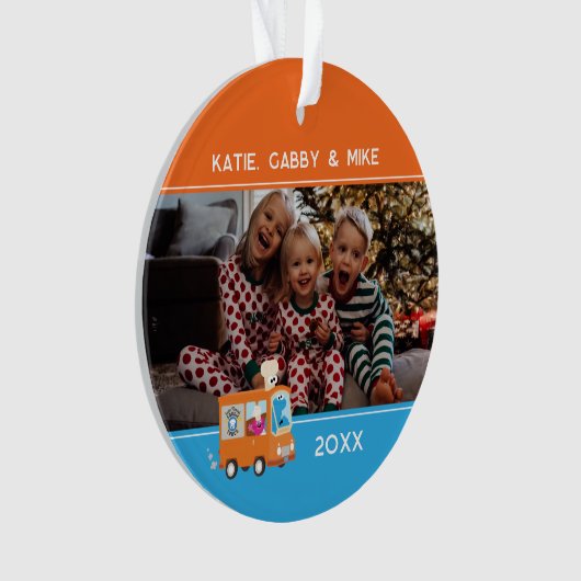 クッキーモンスターフードトラック |カスタマイズ オーナメント (正面)