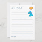 クッキーモンスターベビーシャワータイムカプセルメッセージ ノートカード (正面)