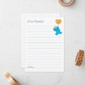 クッキーモンスターベビーシャワータイムカプセルメッセージ ノートカード (正面/裏面インサイチュ)