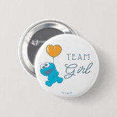 クッキーモンスターベビーシャワーチームガール 缶バッジ (正面&裏面)