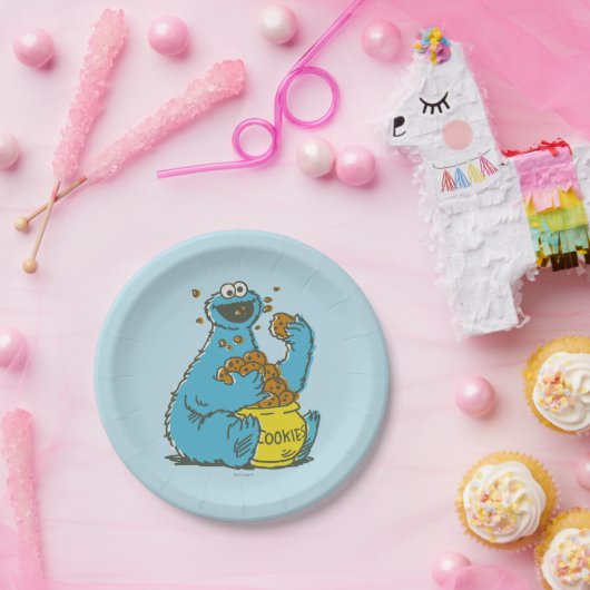 クッキーモンスターヴィンテージ ペーパープレート (パーティー)