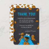 クッキーモンスター誕生日チャルクボードありがとうございます 招待状 (正面/裏面)