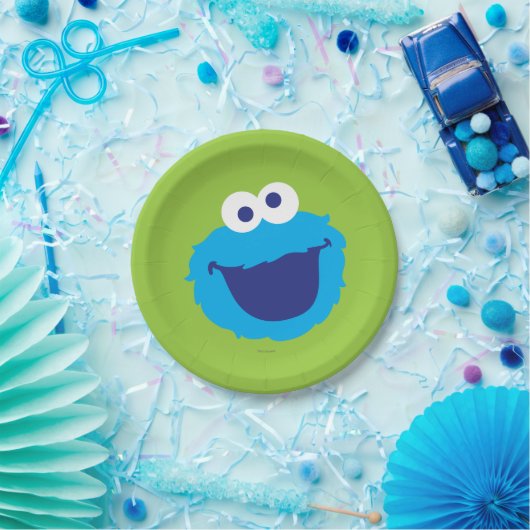 クッキーモンスター顔 ペーパープレート (パーティー)