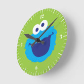 クッキーモンスター顔 ラウンド壁時計 (傾斜)