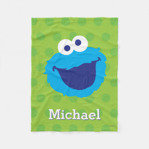 クッキーモンスター顔  名前の追加 フリースブランケット