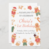 クッキーモンスター1回目の誕生日 招待状 (正面/裏面)