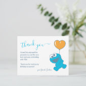 クッキーモンスター1歳の誕生日ありがとう ポストカード (スタンド正面)