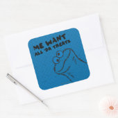 クッキーモンスター-すべての「Daの御馳走! スクエアシール (封筒)