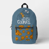 クッキーモンスター |クッキーを受け取るためにこちらへ プリントバックパック (正面)
