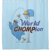 クッキーモンスター |バスケットボール射撃、 発砲バスケ シャワーカーテン (正面)