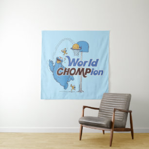 クッキーモンスター  バスケットボール射撃、 発砲バスケ タペストリー