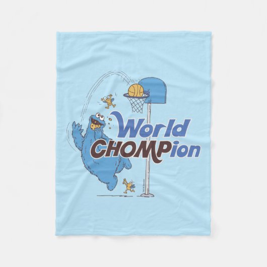 クッキーモンスター |バスケットボール射撃、 発砲バスケ フリースブランケット (正面)