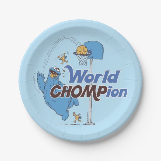 クッキーモンスター |バスケットボール射撃、 発砲バスケ ペーパープレート (正面)