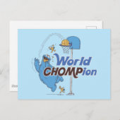 クッキーモンスター |バスケットボール射撃、 発砲バスケ ポストカード (正面/裏面)