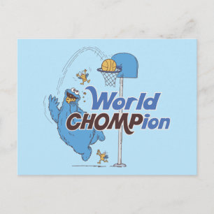 クッキーモンスター  バスケットボール射撃、 発砲バスケ ポストカード