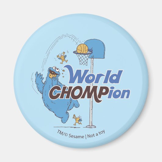 クッキーモンスター |バスケットボール射撃、 発砲バスケ マグネット (正面)