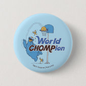 クッキーモンスター |バスケットボール射撃、 発砲バスケ 缶バッジ (正面)