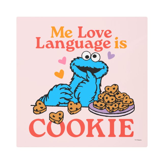 クッキーモンスター | バレンタインデー引用文 メタルプリント (正面)