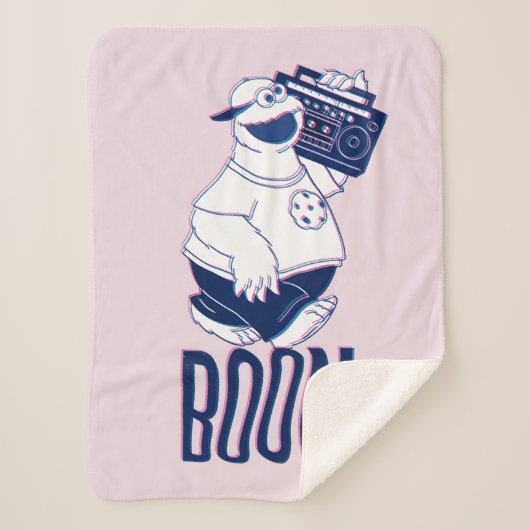 クッキーモンスター |ブームボックスで押し寄せる| シェルパブランケット (正面)