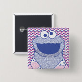 クッキーモンスター |ボタンダウンCookieシャツ 缶バッジ (正面&裏面)