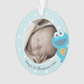 クッキーモンスター |初めてのクリスマス – 名前の追加 オーナメント (正面)
