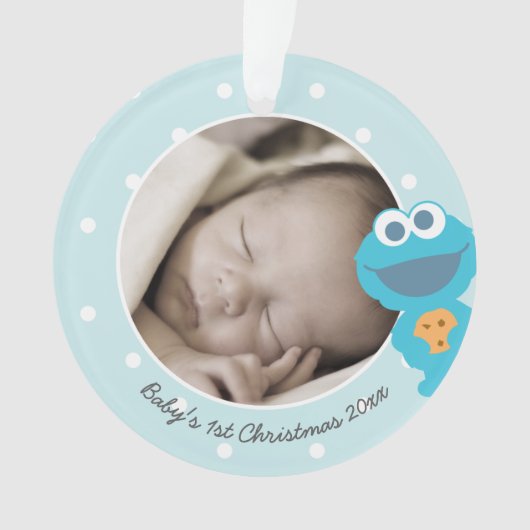 クッキーモンスター |初めてのクリスマス – 名前の追加 オーナメント (正面)