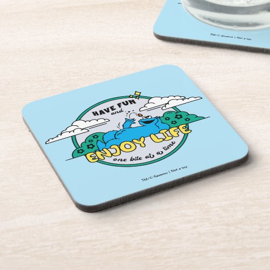 クッキーモンスター 楽しむ| Life One Bite at A Time コースター (左側)