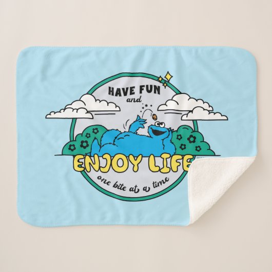 クッキーモンスター 楽しむ| Life One Bite at A Time シェルパブランケット (正面(横))