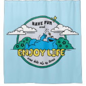 クッキーモンスター 楽しむ| Life One Bite at A Time シャワーカーテン (正面)