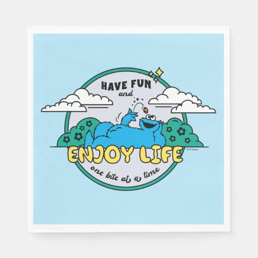 クッキーモンスター 楽しむ| Life One Bite at A Time スタンダードランチョンナプキン (正面)