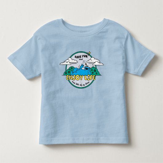 クッキーモンスター 楽しむ| Life One Bite at A Time トドラーTシャツ (正面)