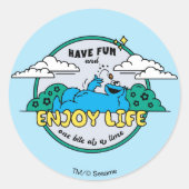 クッキーモンスター 楽しむ| Life One Bite at A Time ラウンドシール (正面)