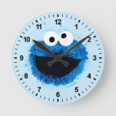 クッキーモンスター |水彩の傾向 ラウンド壁時計 (正面)