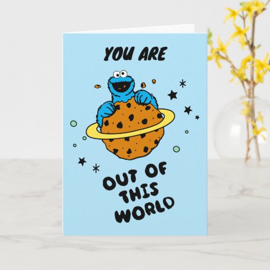 クッキーモンスター | 誕生日おめでとう カード (黄色い花)