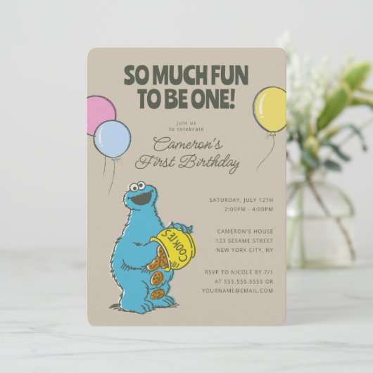クッキーモンスター | 1つのおもしろいになるには非常に多くの誕生日 招待状 (スタンド正面)