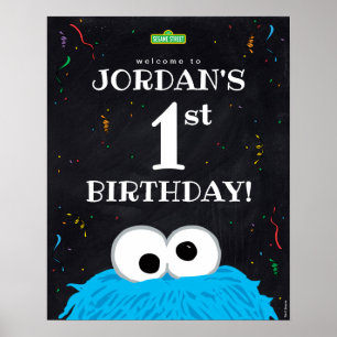 クッキーモンスター   1歳の誕生日おめでとう ポスター