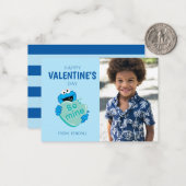クッキーモンスター「Be Mine」バレンタインハートキャンディ ノートカード (正面/裏面インサイチュ)